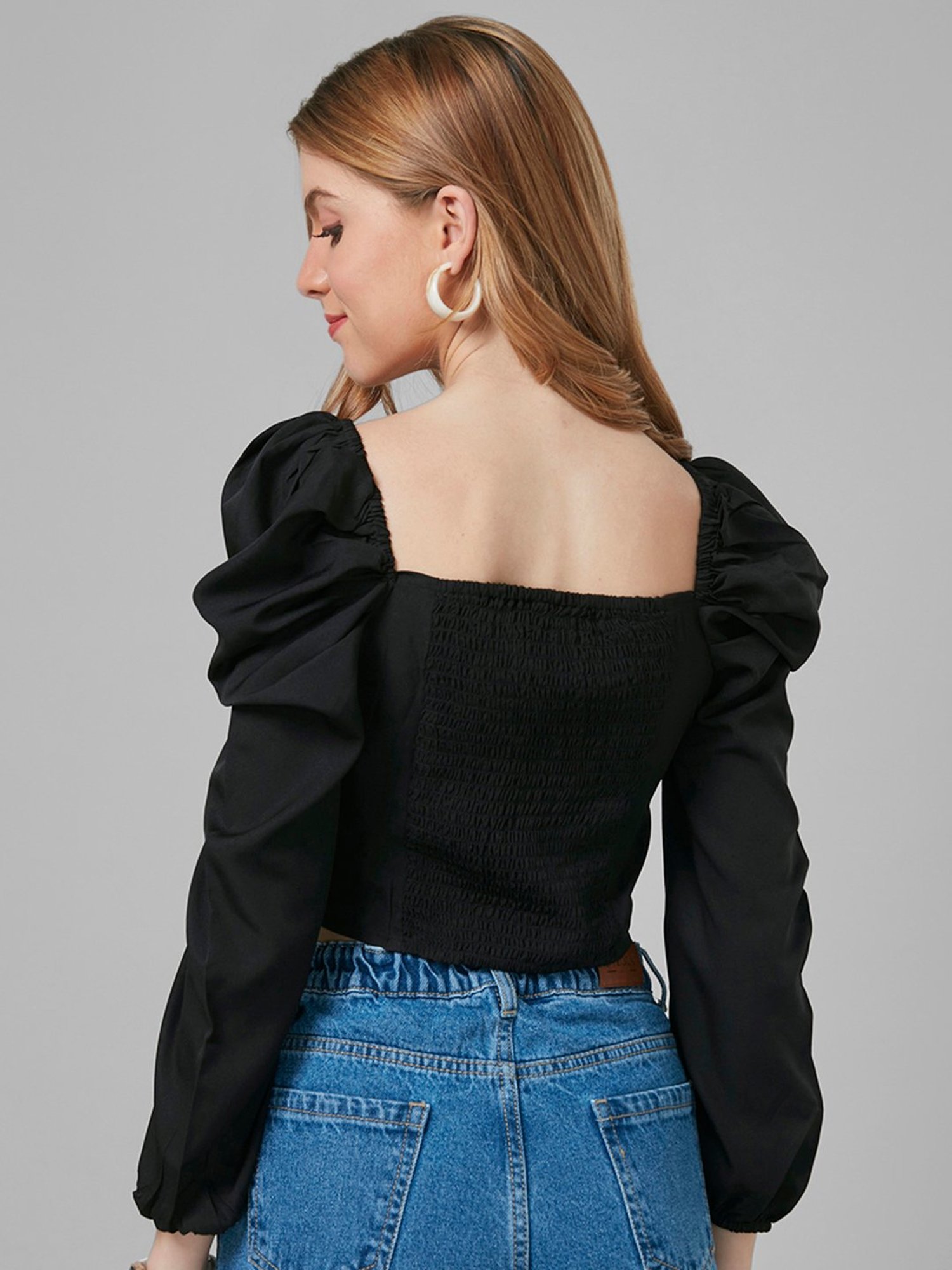 Style Quotient Black Regular Fit Crop Top