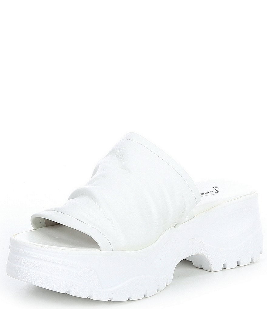 Free People Poolslide Sporty Scrunch Leather Platform Sandals