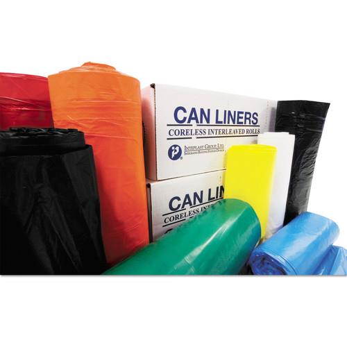 Inteplast Group VALH4348N14 High-Density Can Liner, 43 x 46, 60-Gallon, 14 Micron Equivalent, Clear, 25/Roll, 8 Rolls/Carton, 1 Carton