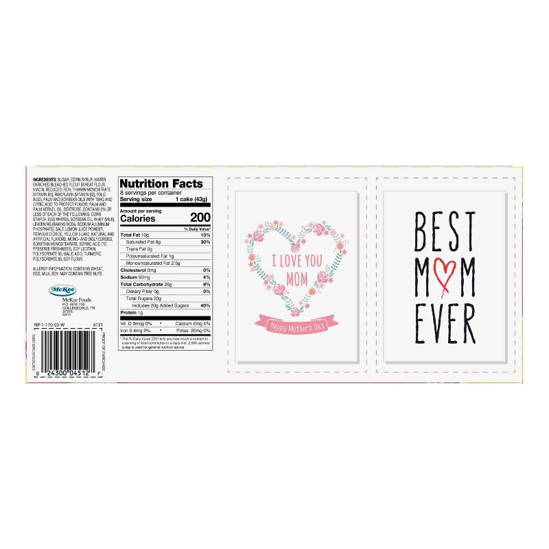 Little Debbie Lemon Mother's Day Cake - 8ct/12.01oz