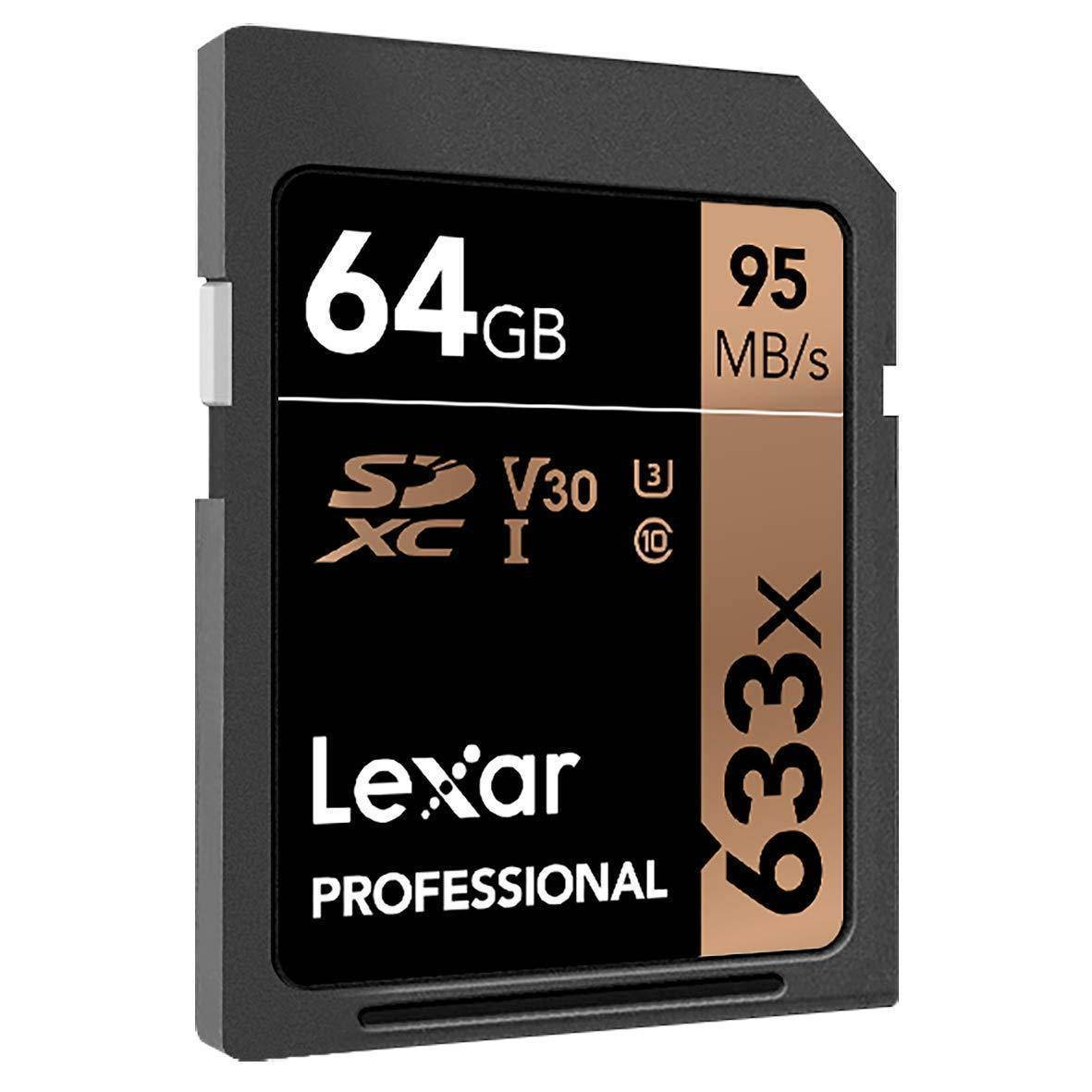 Lexar 64GB Professional Class 10 UHS-I U1 633x SDXC Memory Card #LSD64GCB1NL633