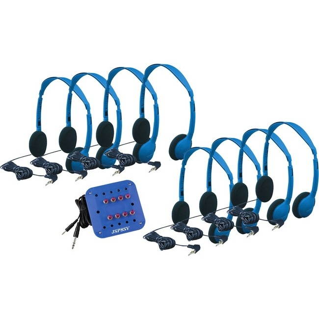 HamiltonBuhl Kids Listening Center with 8 Personal Headphones and Jackbox
