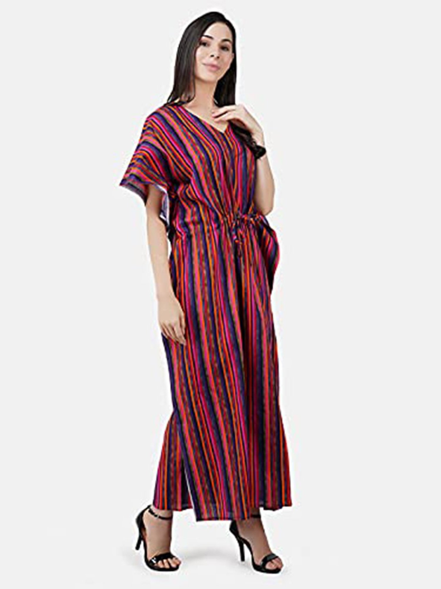 KOI SLEEPWEAR Multicolor Striped Kaftan Nighty