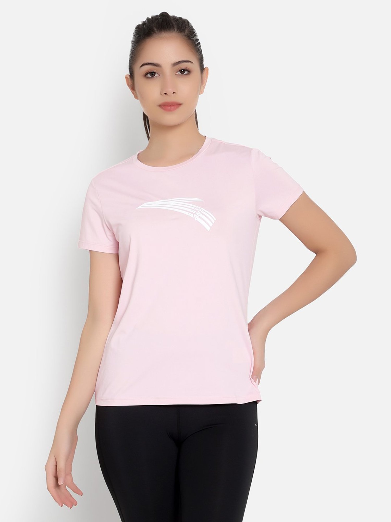 Anta Pink Printed Sports T-Shirt