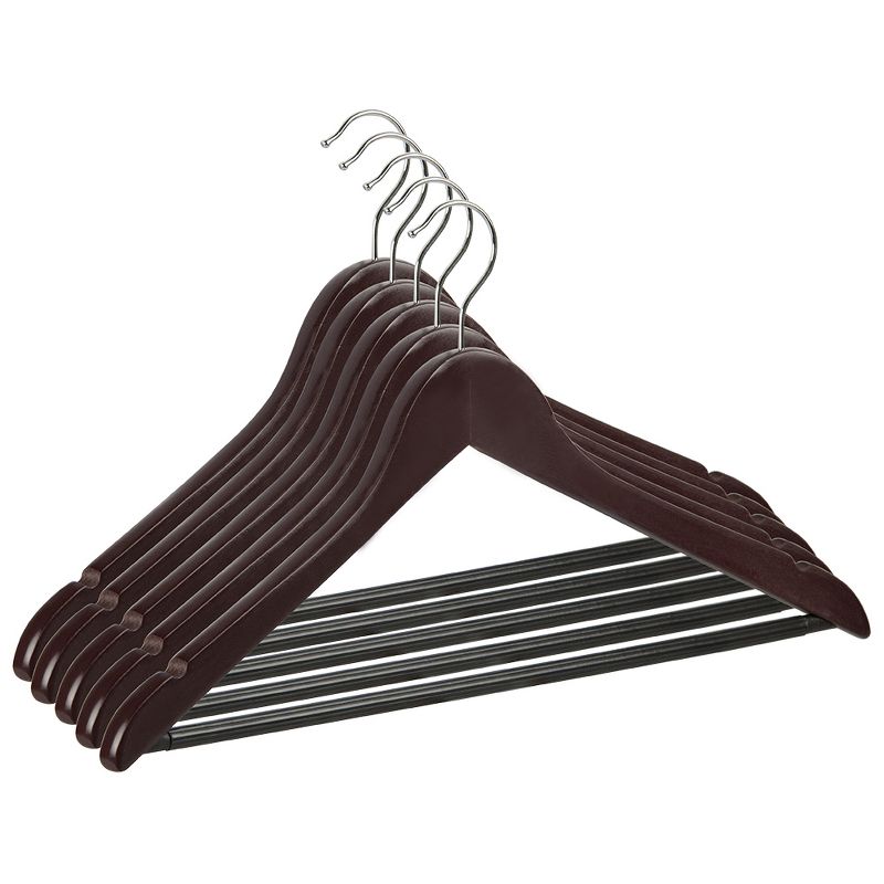 Home Basics Non-Slip Wood Hanger, (Pack of 5), Cherry
