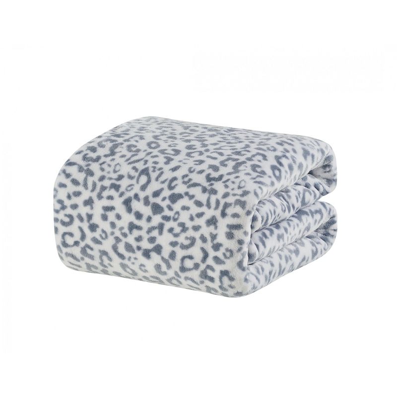 Noble House Extra Heavy and Plush Oversized Throw Blanket  50" x 70" - Grey White Leopard