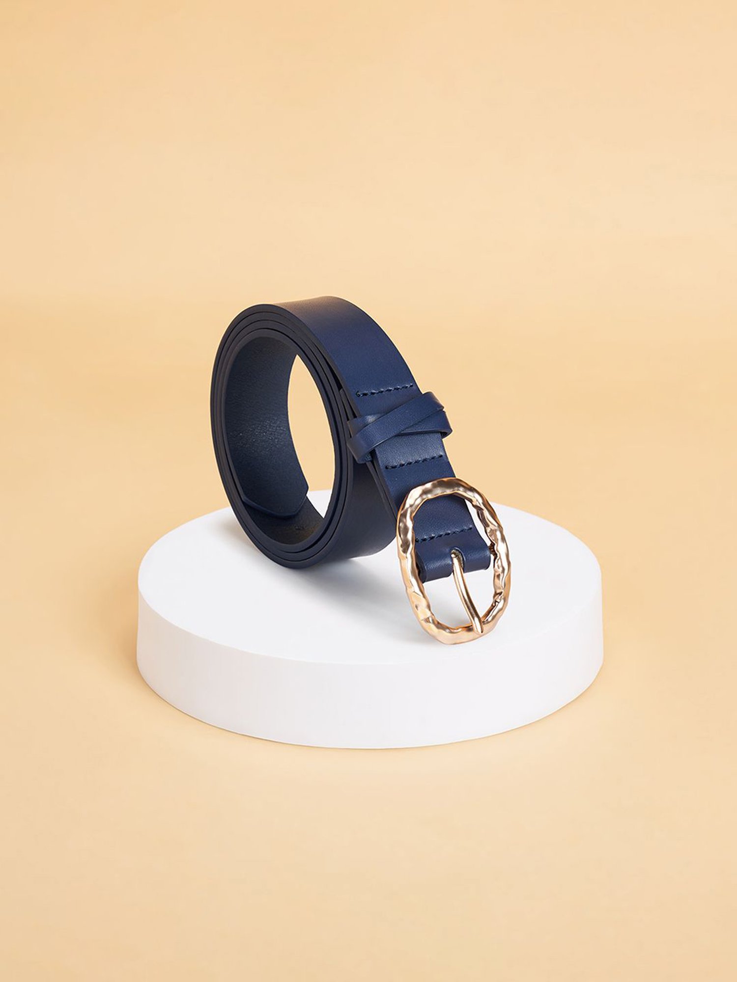 Hidesign Mariko Brown Solid Leather Narrow Belt