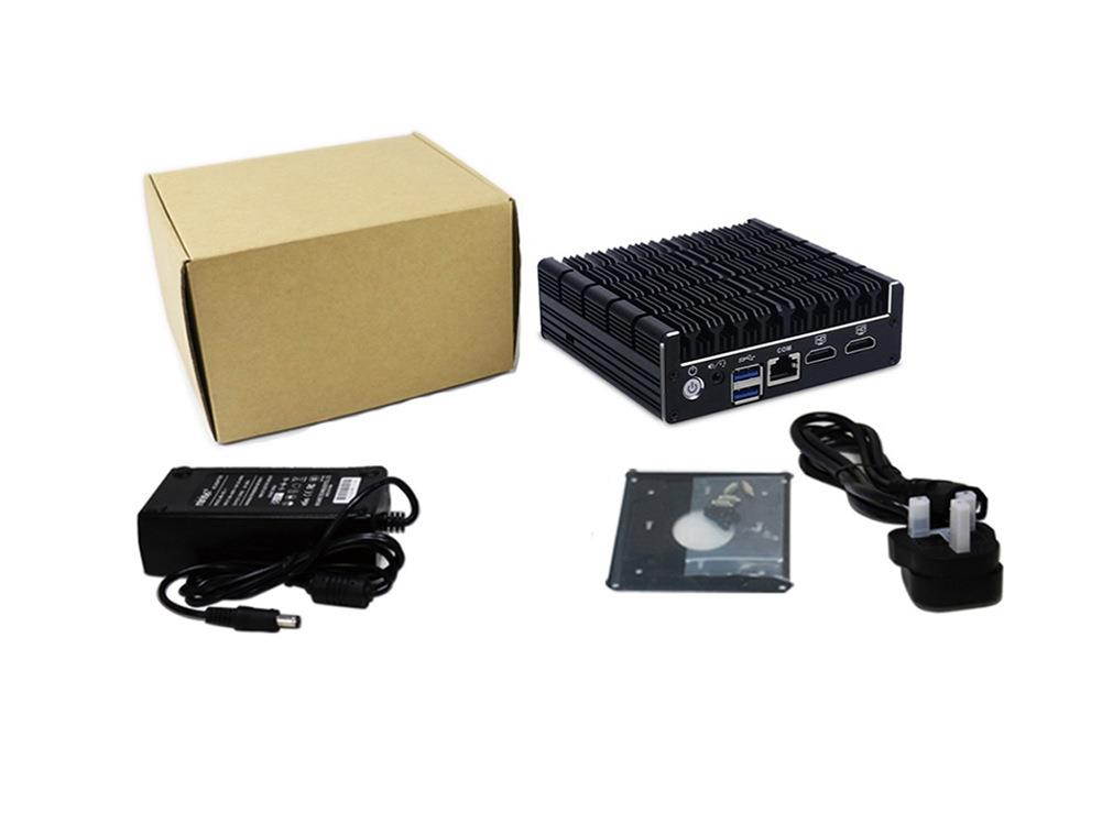 Fanless Mini PC Support AES-NI,Firewall, PFsense,Intel Celeron J3060 with 2*LAN/1*COM/2*HDMI/2*USB3.0/4*USB3.0/win 7 Linux mini pc(8GB Ram 128GB SSD)[Partaker C4]