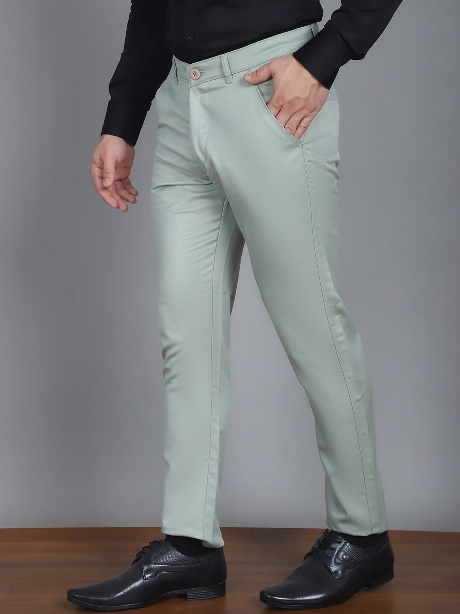 Jainish Sage Tapered Fit Trousers