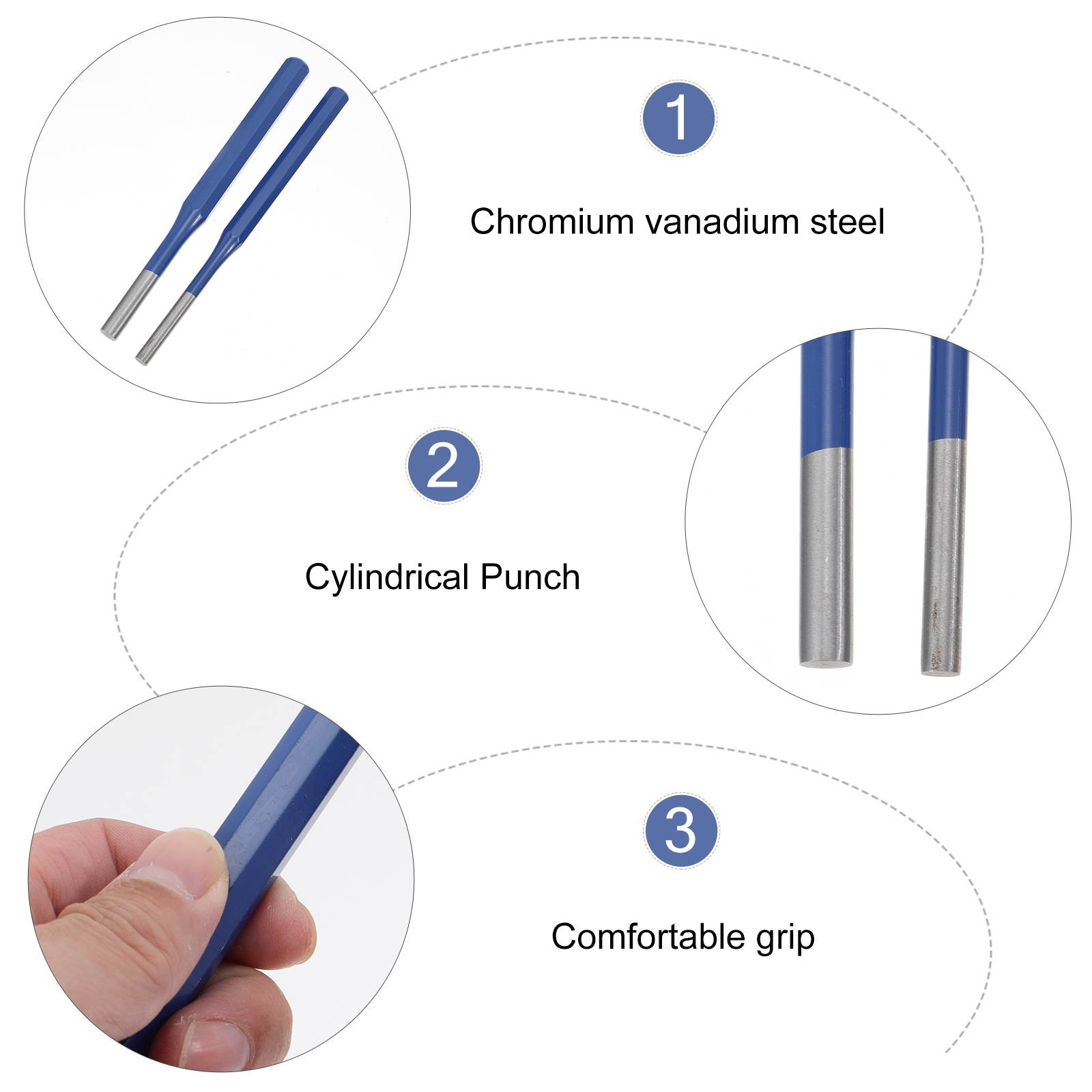 2pcs Pin Punch Prime Durable High Quality Sturdy Premium Drilling Tool Woodworking Kit for Woodworking