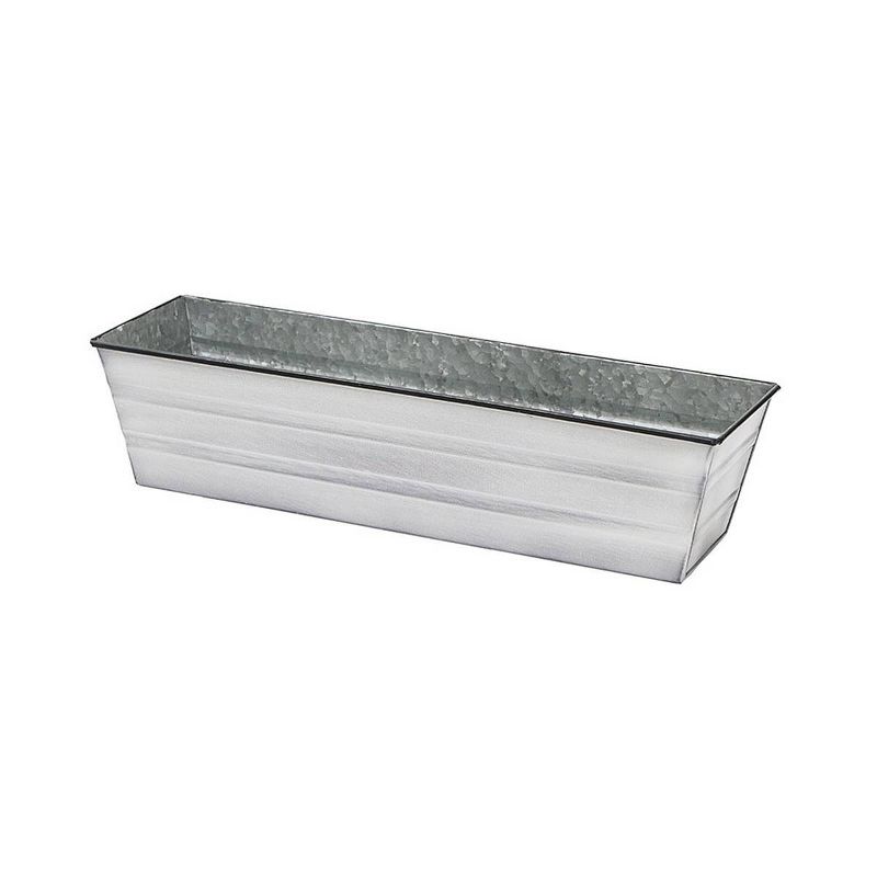 22" Galvanized Metal Rectangular Planter Box Cape Cod White - ACHLA Designs
