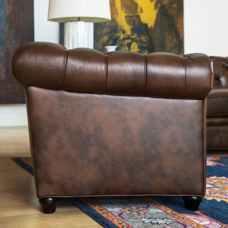 Keswick Tufted Leather Armchair Brown - Abbyson Living