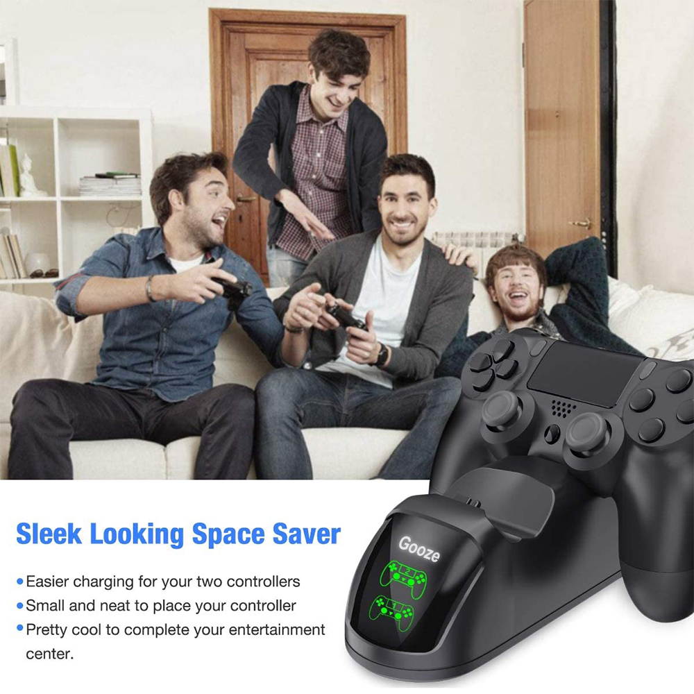 Gooze PS4 Controller Charger,  DualShock 4 Controller USB Charging Station Dock, PlayStation Charging Station for Sony Playstation PS4 / PS4 Slim / PS4 Pro Controller