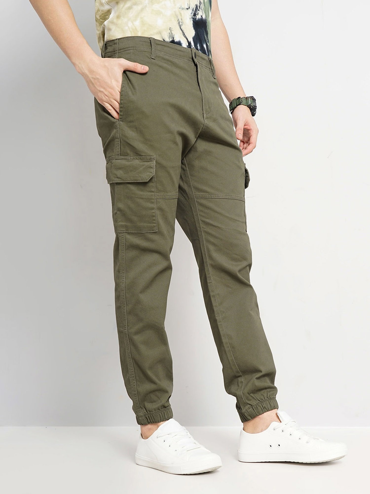 celio* Green Loose Fit Cargo Joggers