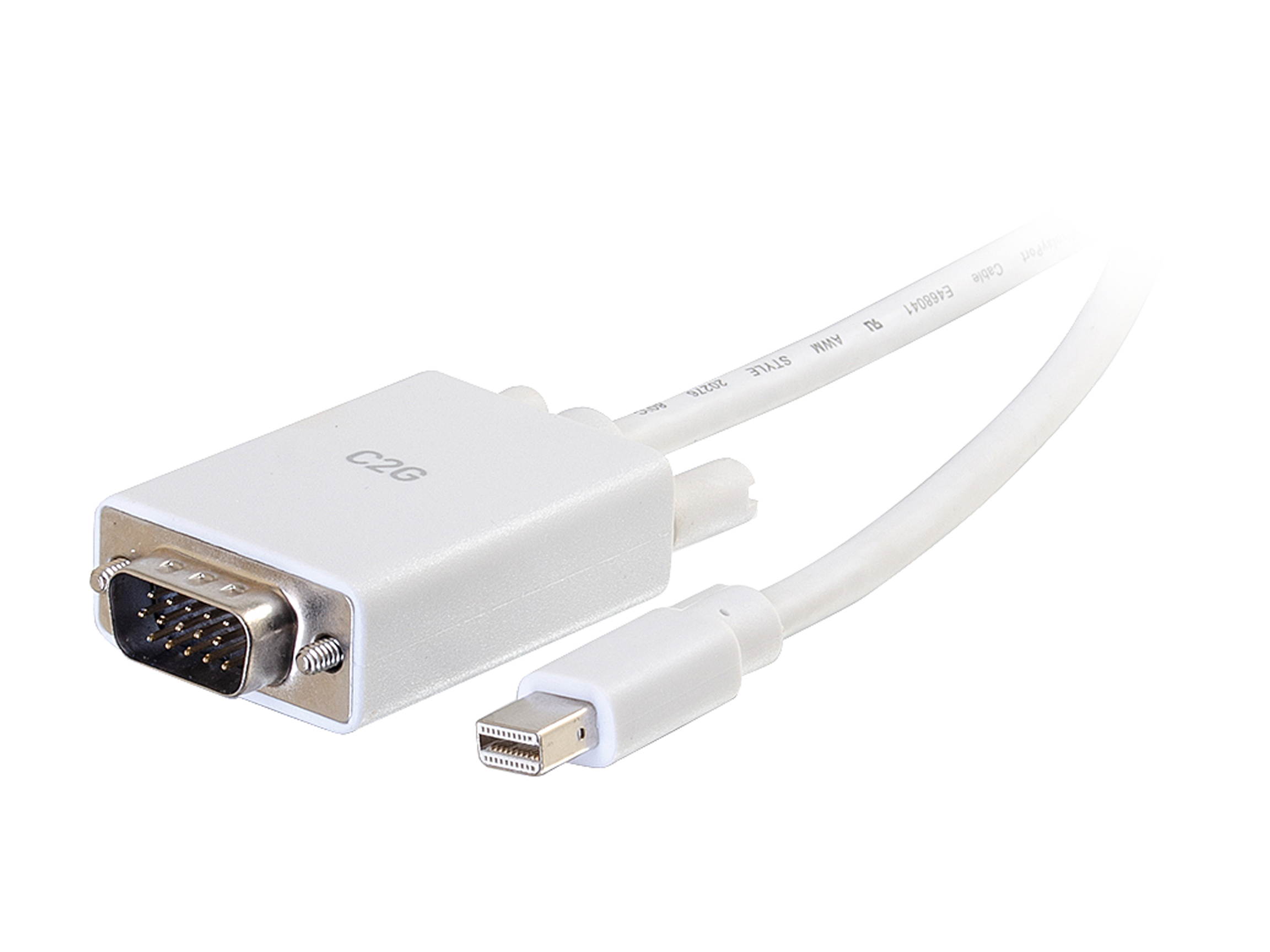 C2G Model 54679 3 ft. Mini DisplayPort Male to VGA Male Active Adapter Cable - White