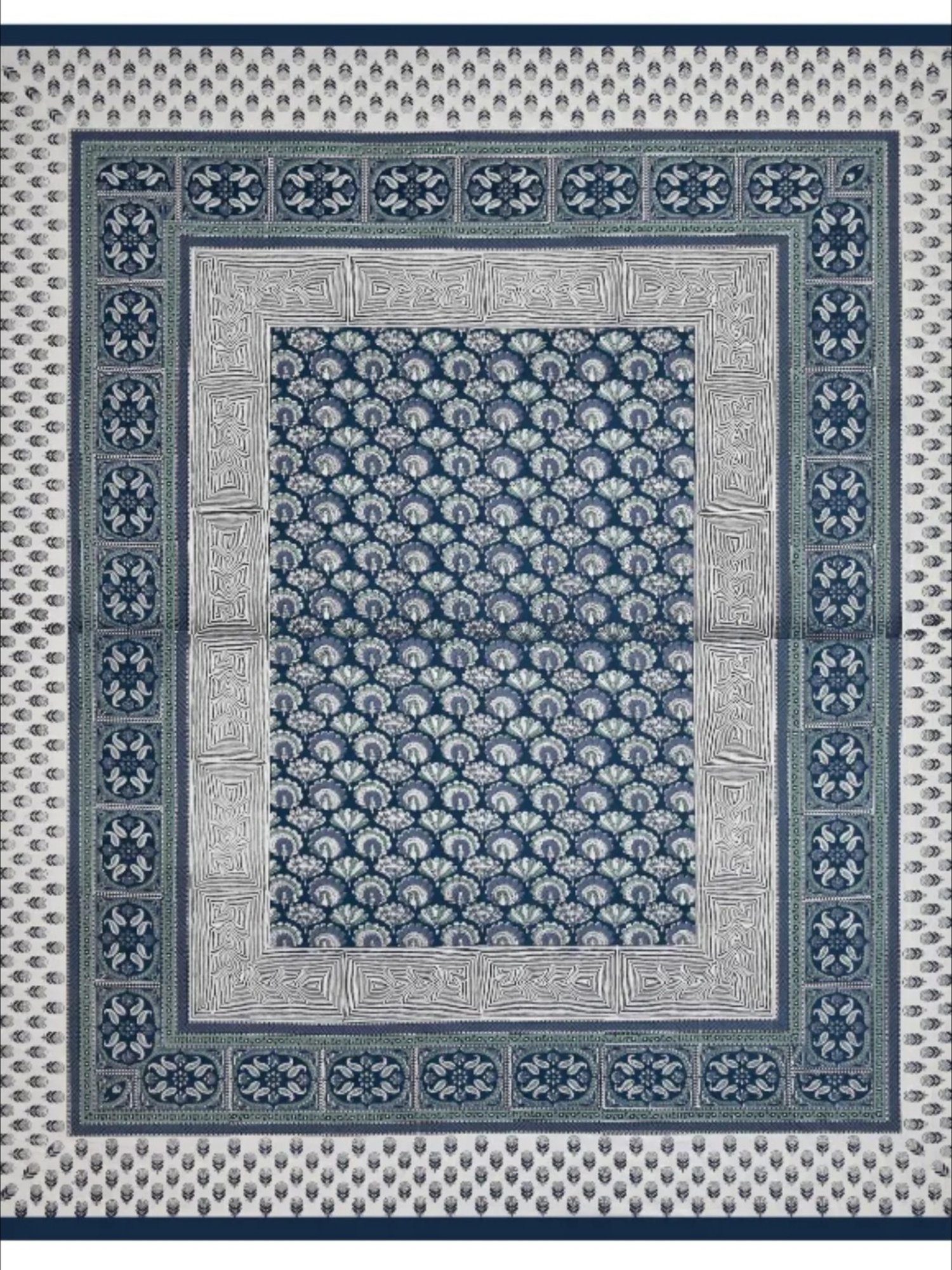 Living Roots Floral Blue 300 TC Cotton Bedsheet with 2 Pillow Covers