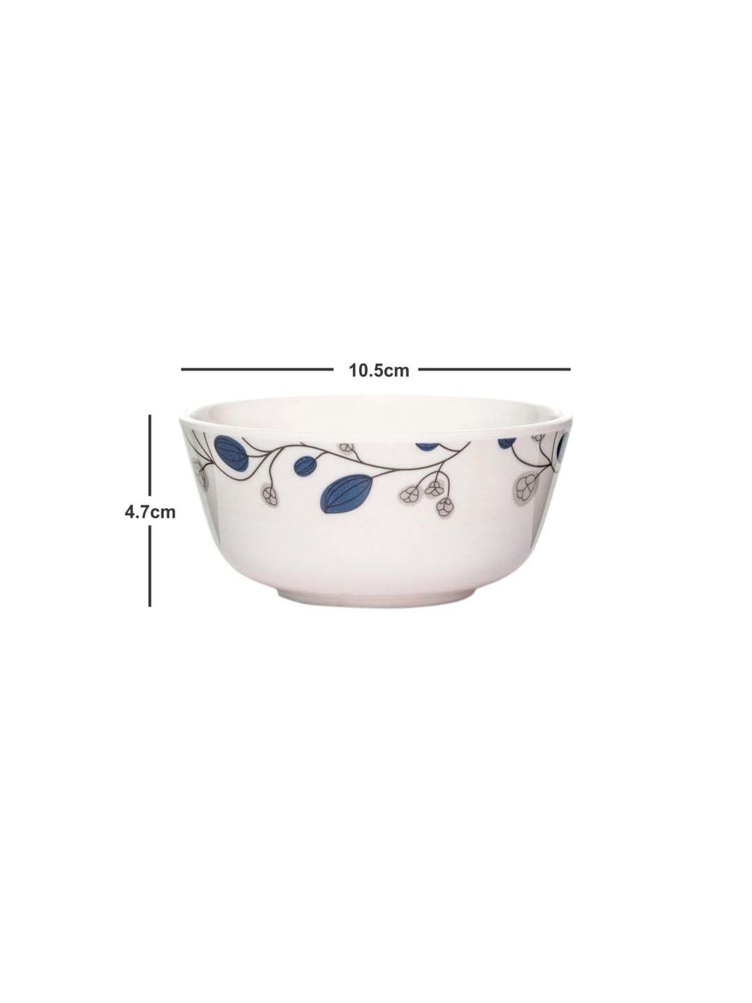 Servewell Blue Decor Melamine 10.5 cm Veg Bowl (0.24 L) - Set of 6
