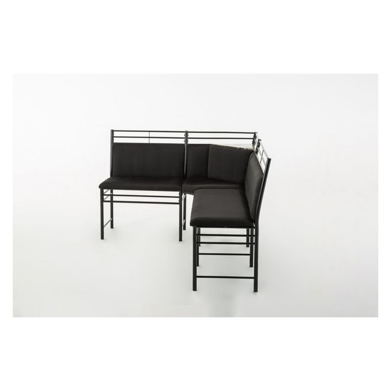 2pc Gareth Breakfast Nook Dining L Chair & Bench Black ( ) - Boraam