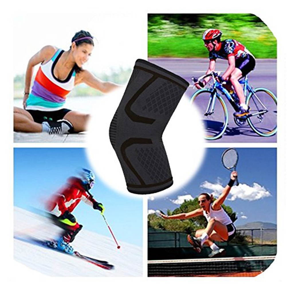 Anti Knee Support Brace Sleeve Knee Protector Brace for Running Hiking Outdoor Sports Activities - Size S(Black)