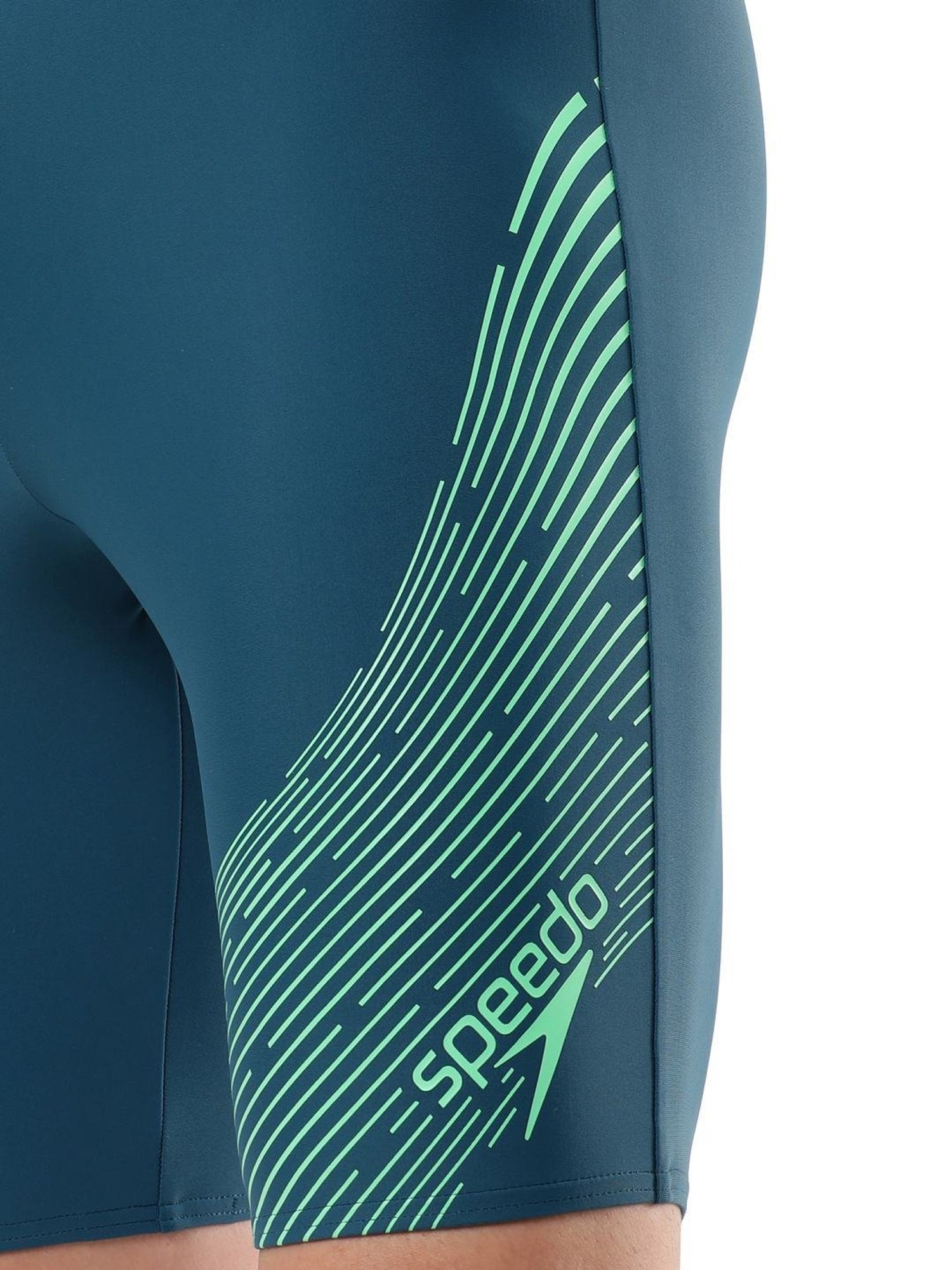 Speedo Dark Teal Regular Fit Printed Sports Shorts