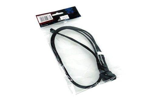 Phobya Y-Cable, 3-Pin to 3X 3-Pin, 60cm, Sleeved, Black