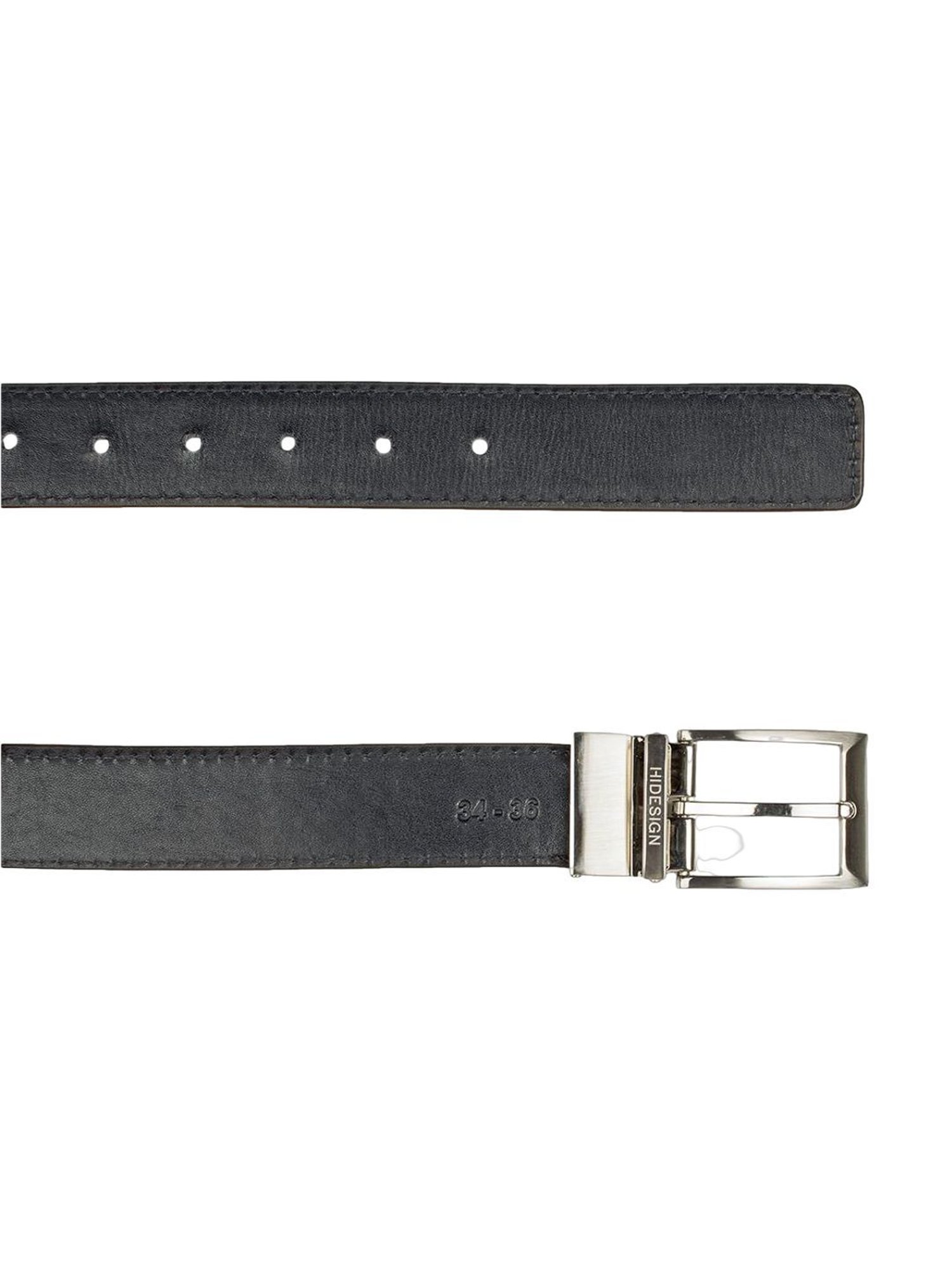 BELWABA Black Textured Formal Leather Belt for Men