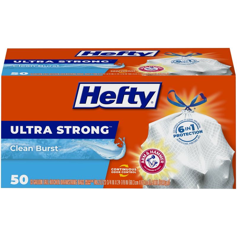 Hefty Strong Extra Large Drawstring Trash Bags - 33 Gallon - 26ct