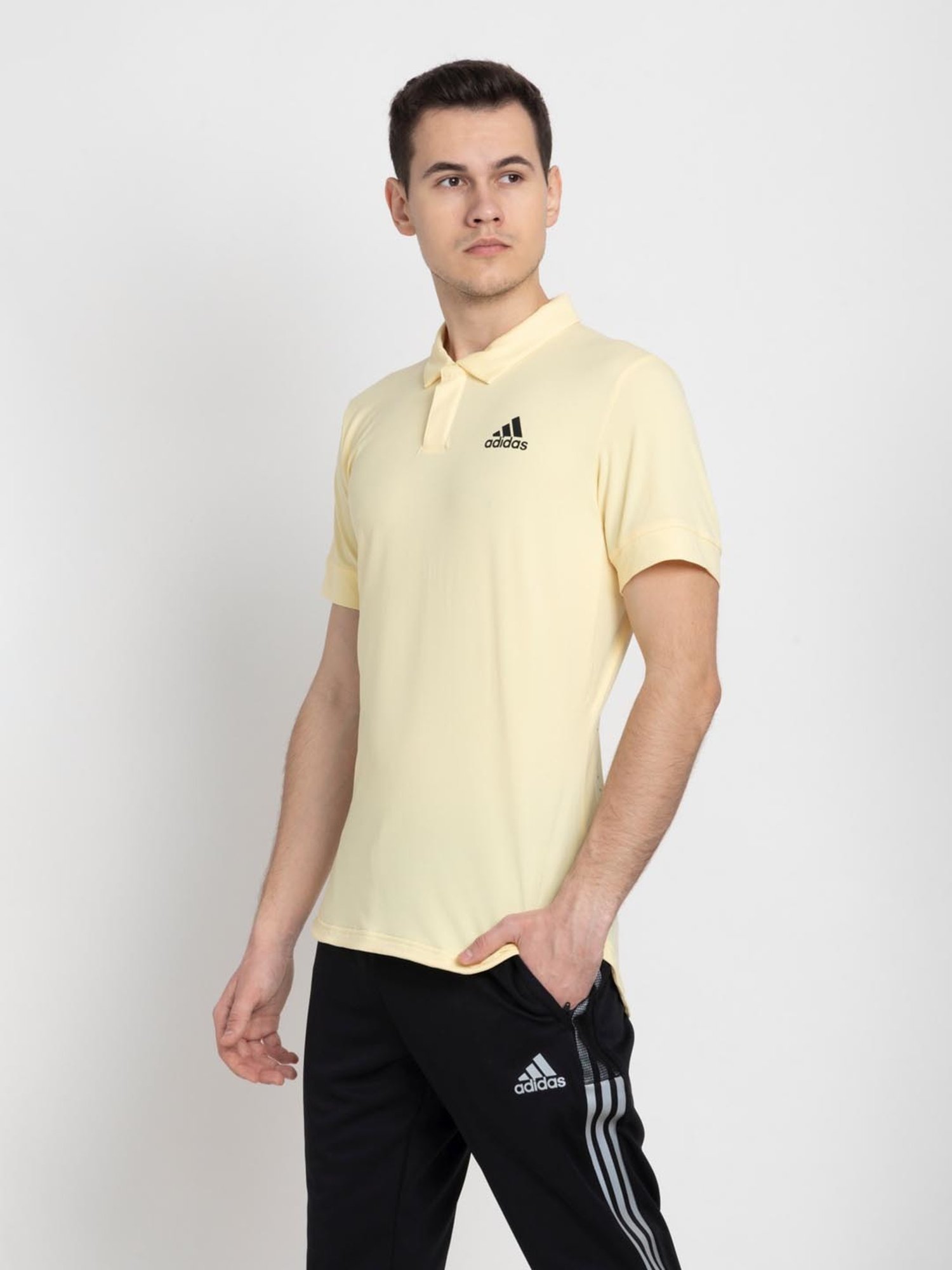 Adidas Yellow Regular Fit Sports Polo