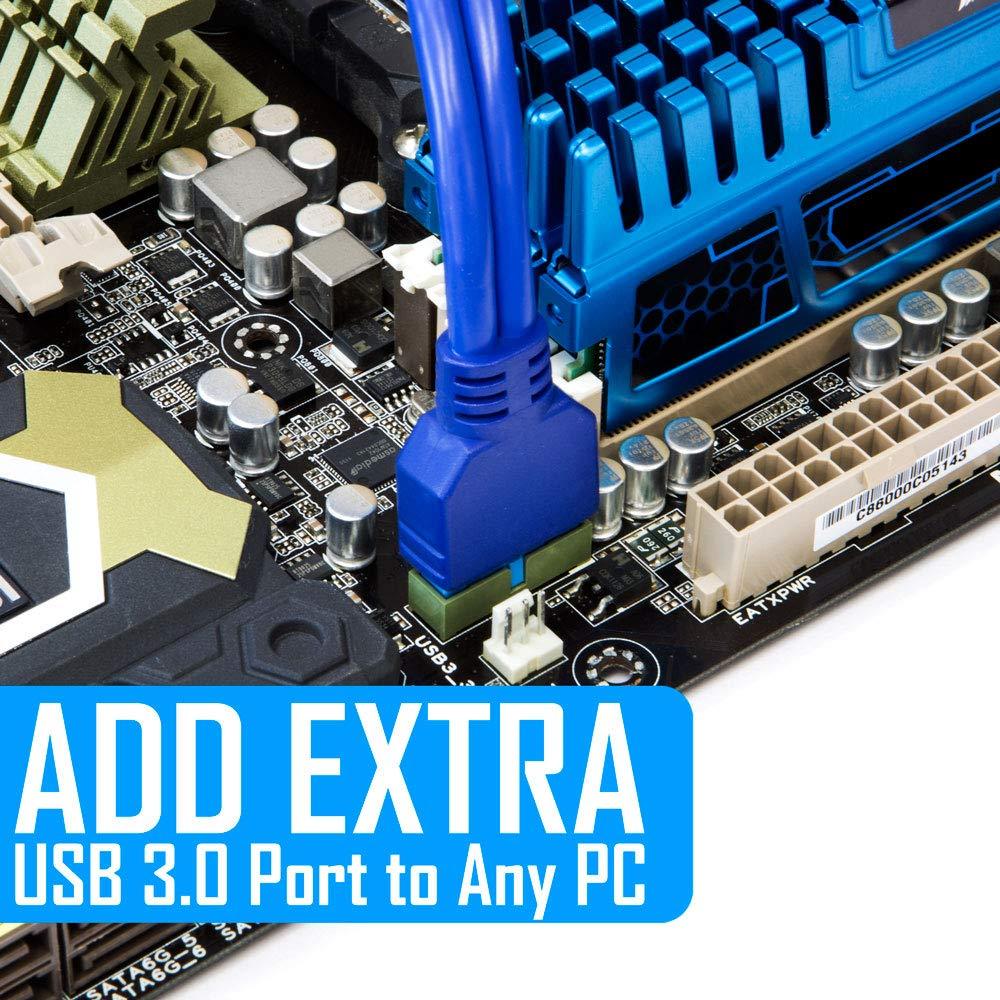 Kingwin USB 3.0 Dual Port PCI Bracket Cable with Built-In-20-Pin Header, Up to 5 Gbps for Maximum Transfer Speed, Extend Your USB 3.0 Port On Motherboard to Back of Your Computer Case [KW-PCI2USB3]