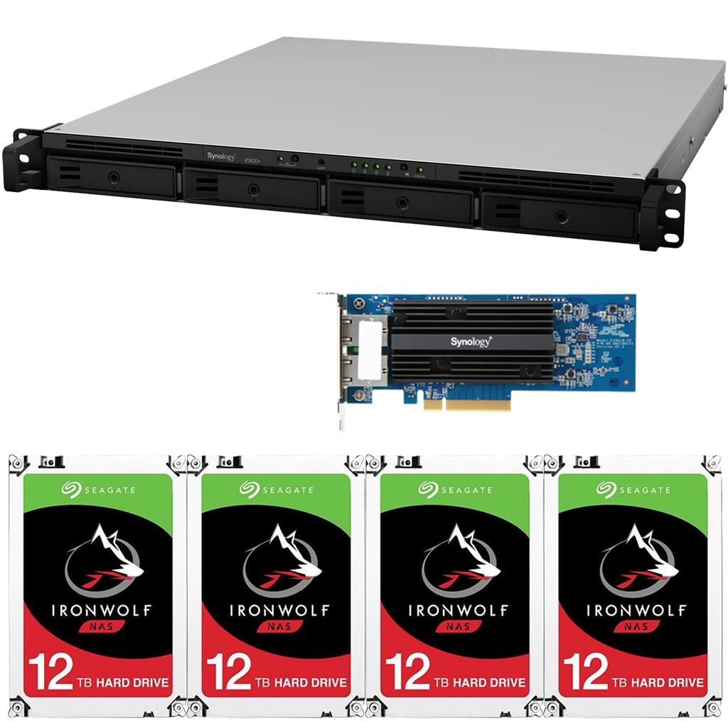 Synology RS820+ 4-Bay RackStation NAS with Synology 10Gb Adapter 18GB RAM 32TB (4x8TB) of Seagate Ironwolf NAS Drives Fully Assembled Tested By CustomTechSales