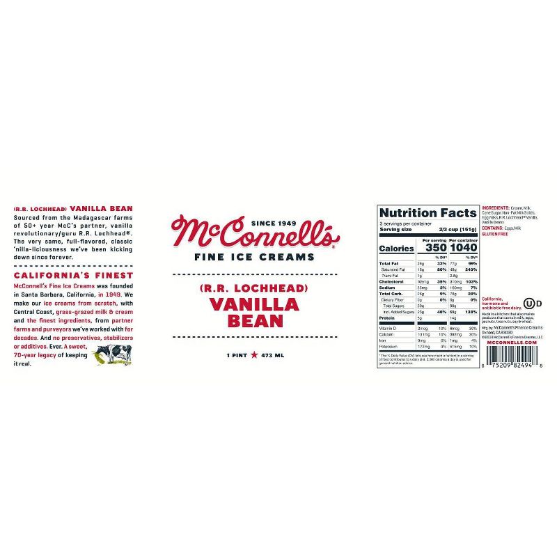 McConnell's Vanilla Bean Ice Cream - 16oz