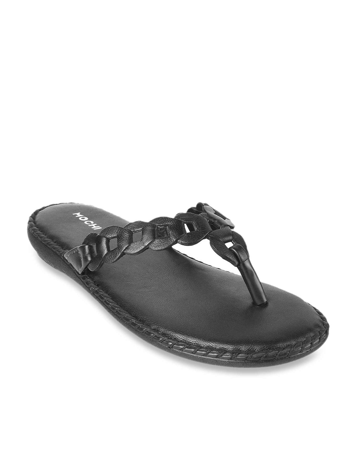 Mochi Women's Black Thong Sandals