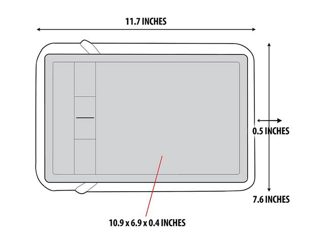 Neoprene Protective Sleeve Case for Wacom Drawing Pen Pads and 10" Tablets by USA Gear - w/ Zipper Pocket & Carrying Handle - Fits Intuos Draw, Art, Photo, 3D, Comic, Bamboo, Pen and Touch (Striped)