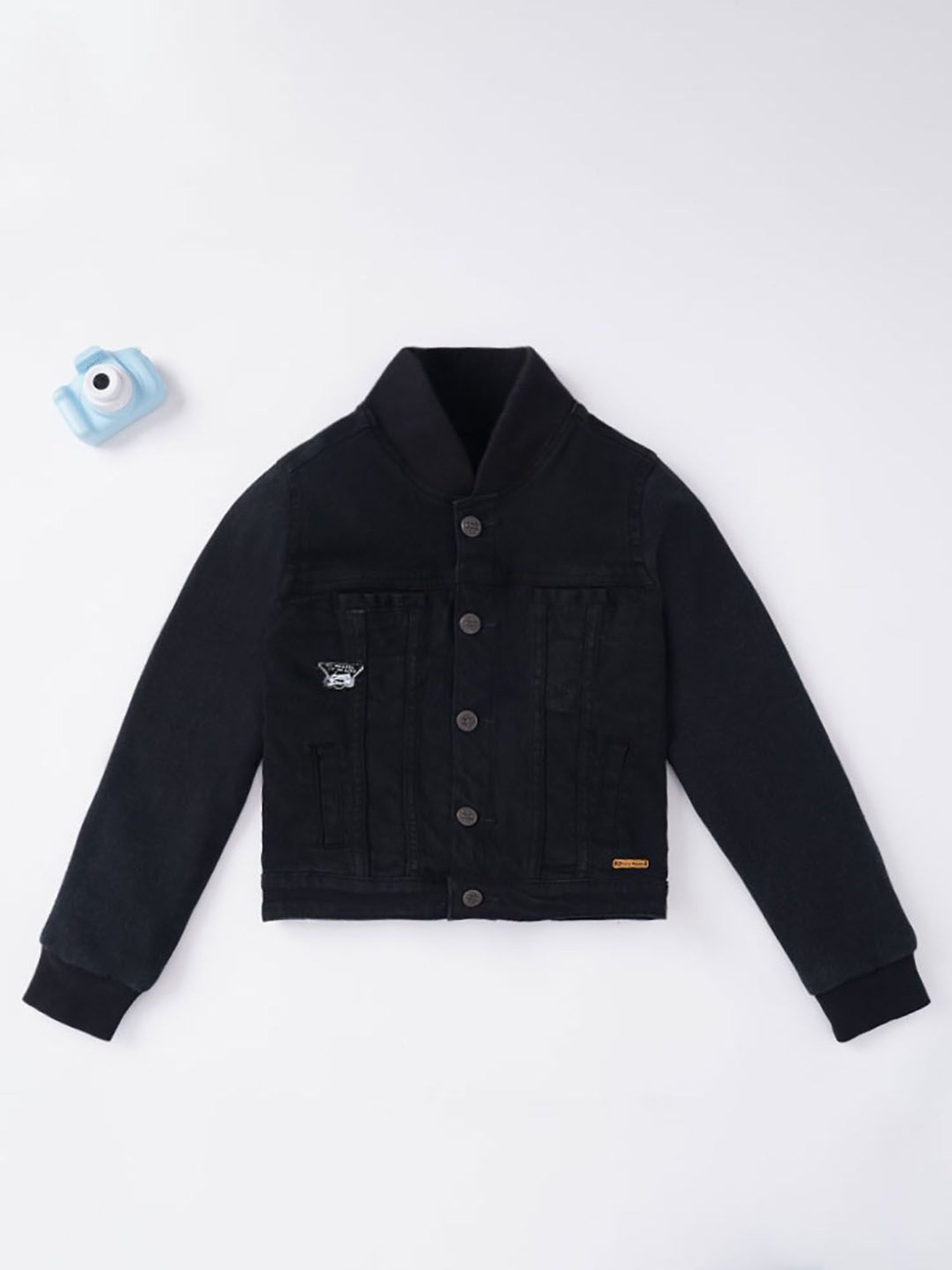 Allen Solly Junior Navy & Green Color Block Full Sleeves Jacket