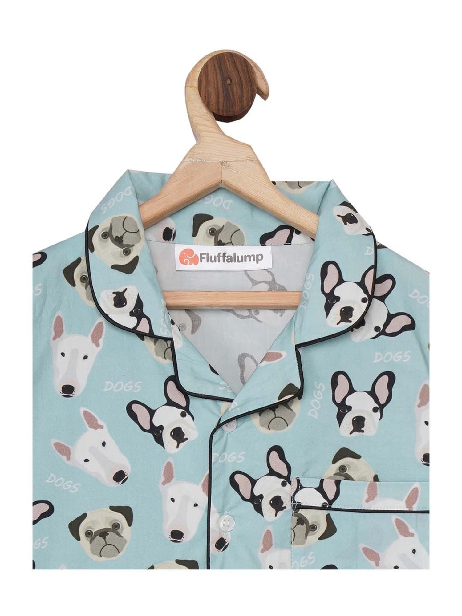 Fluffalump Boys Multicolor Cotton Printed Nightwear Top & Pants Set