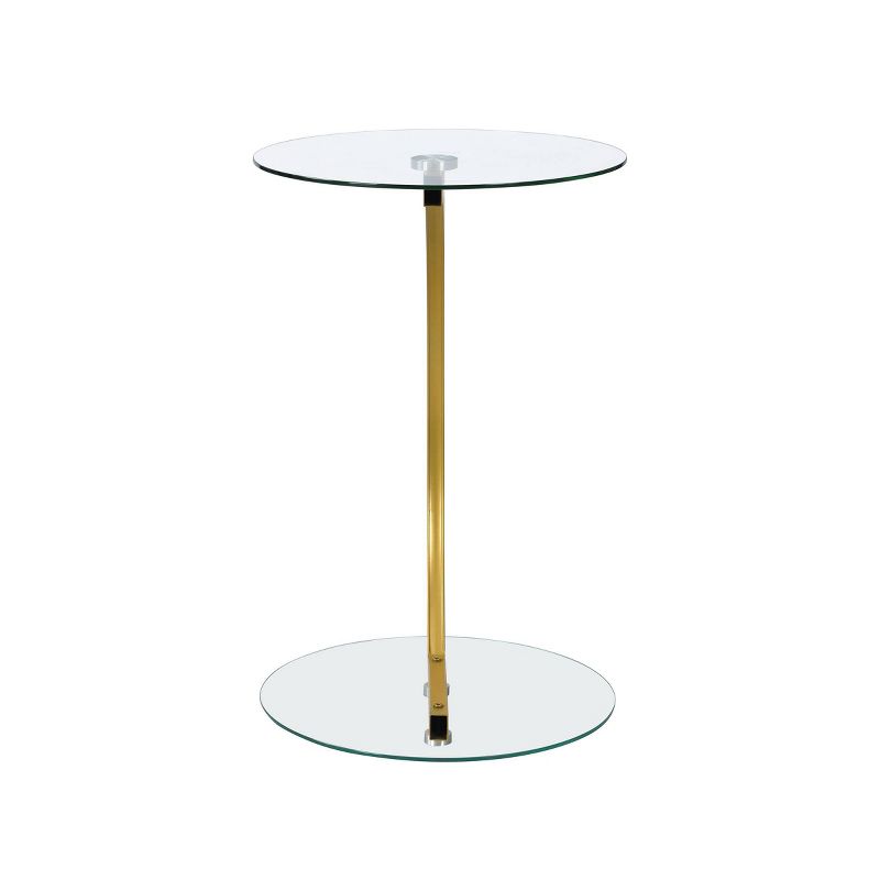 Ryker Pedestal Side Table Gold - Carolina Chair & Table