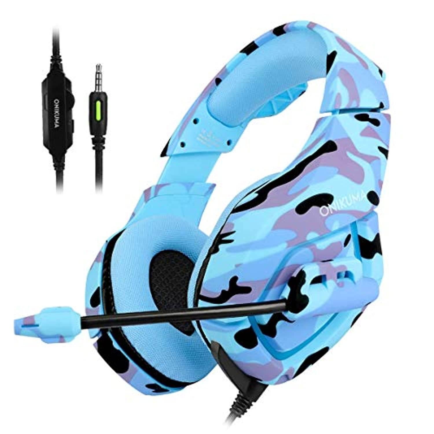 ONIKUMA PS4 Headset -Xbox One Headset Gaming Headset with 7.1 Surround Sound Pro Noise Canceling Gaming Headphones with Mic & RGB LED Light Compatible with PS4, Xbox One, Nintendo Switch, PC,GameCube