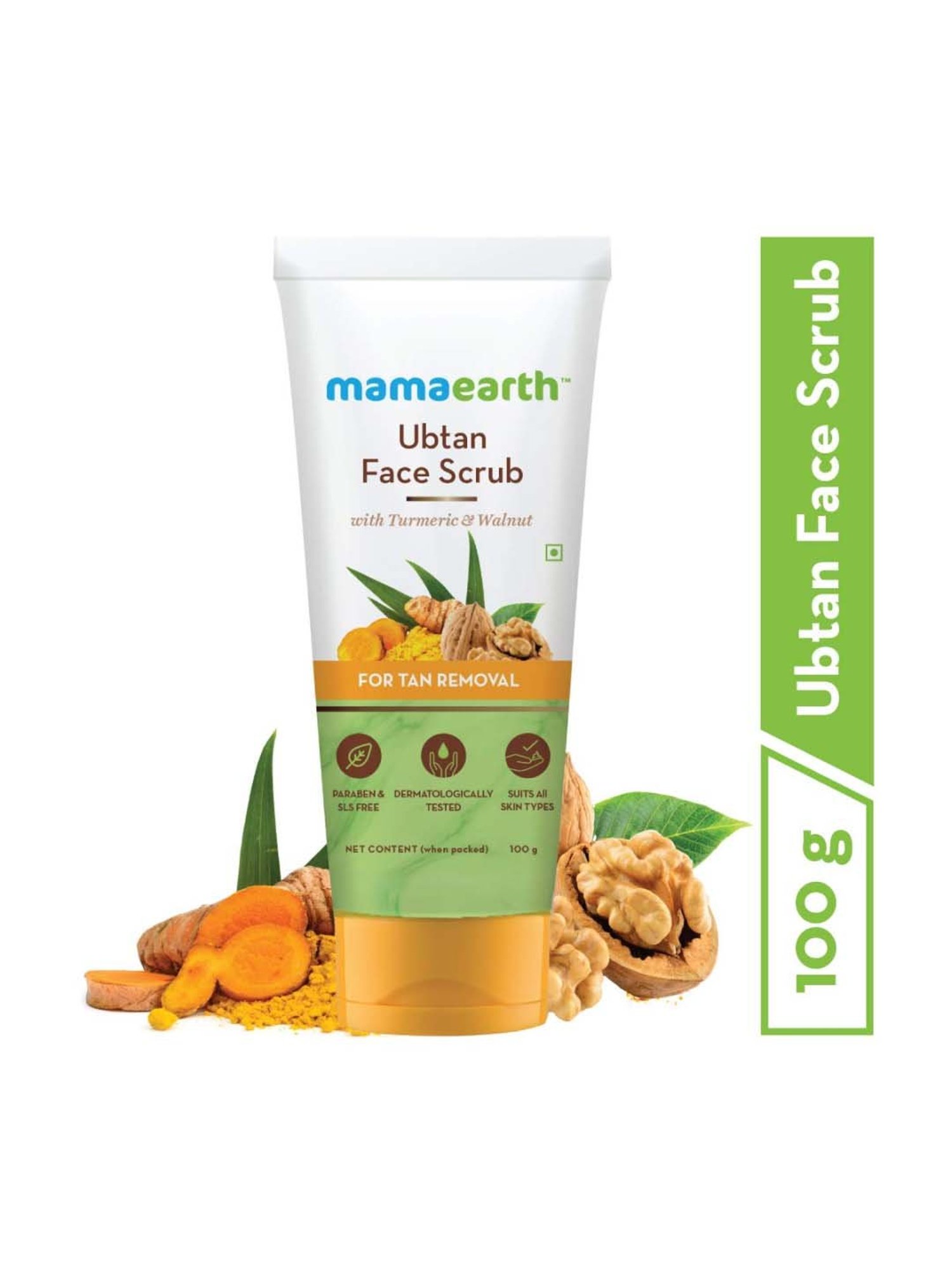 Mamaearth Ubtan Turmeric & Walnut Scrub - 100 gm