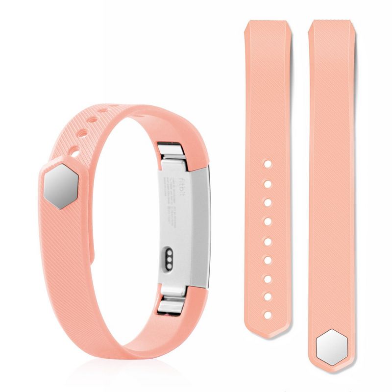 Zodaca For Fitbit Alta - Small S Size TPU Rubber Wristband Replacement Sports Watch Wrist Band Strap w/ Clasp - Pink
