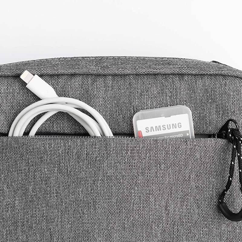 Designs Organizer 9.0 Portable Electronic Accessories Travel Pouch with Leather Handle for Laptop Accessories, Chargers, Tech Gears, Gadgets, Cables, Cords, Power Bank (New Black Label)