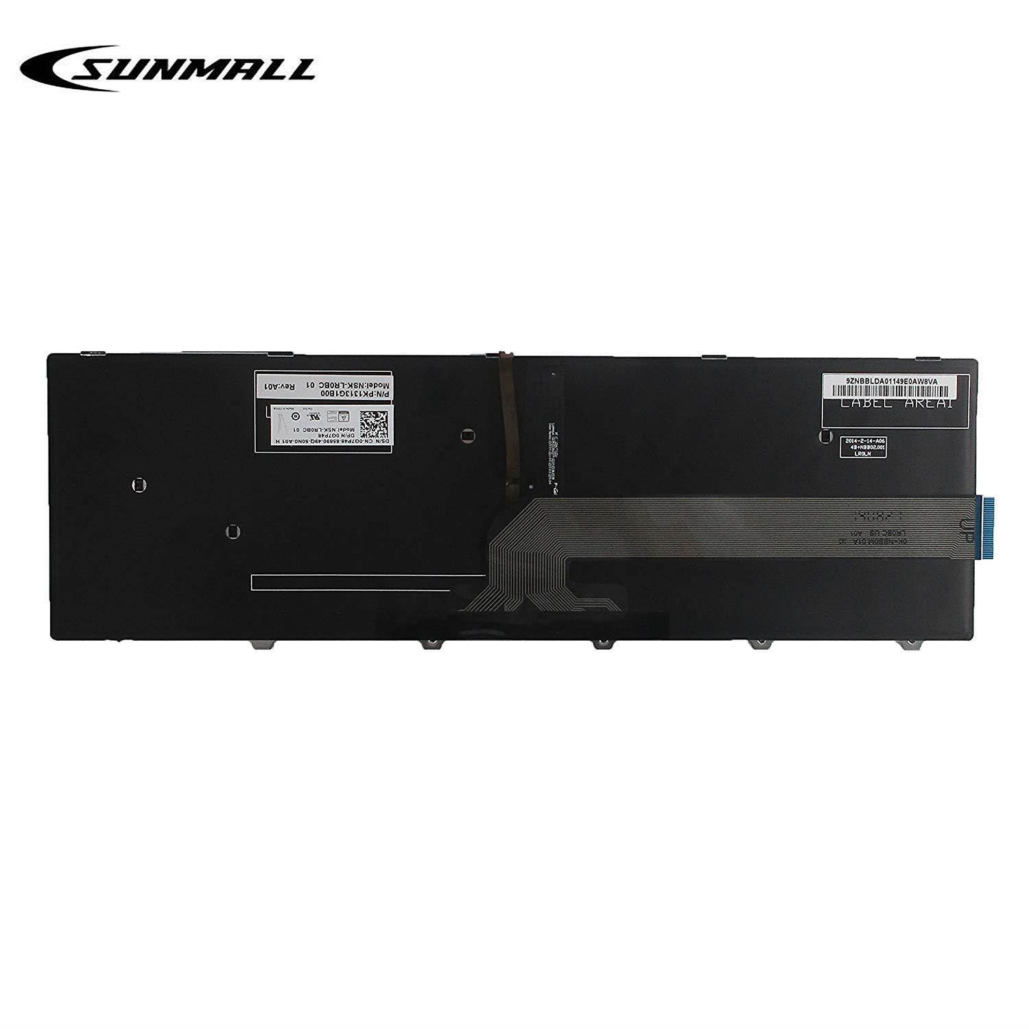 SUNMALL New laptop Notebook Replacement Keyboard with backlit for Dell Inspiron 15 3000 3541 3542 3552 5000 5547 Black US Layout(6 Months Warranty)