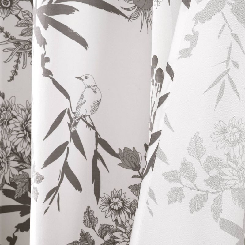 Botanical Garden Shower Curtain Gray/White - Lush Décor