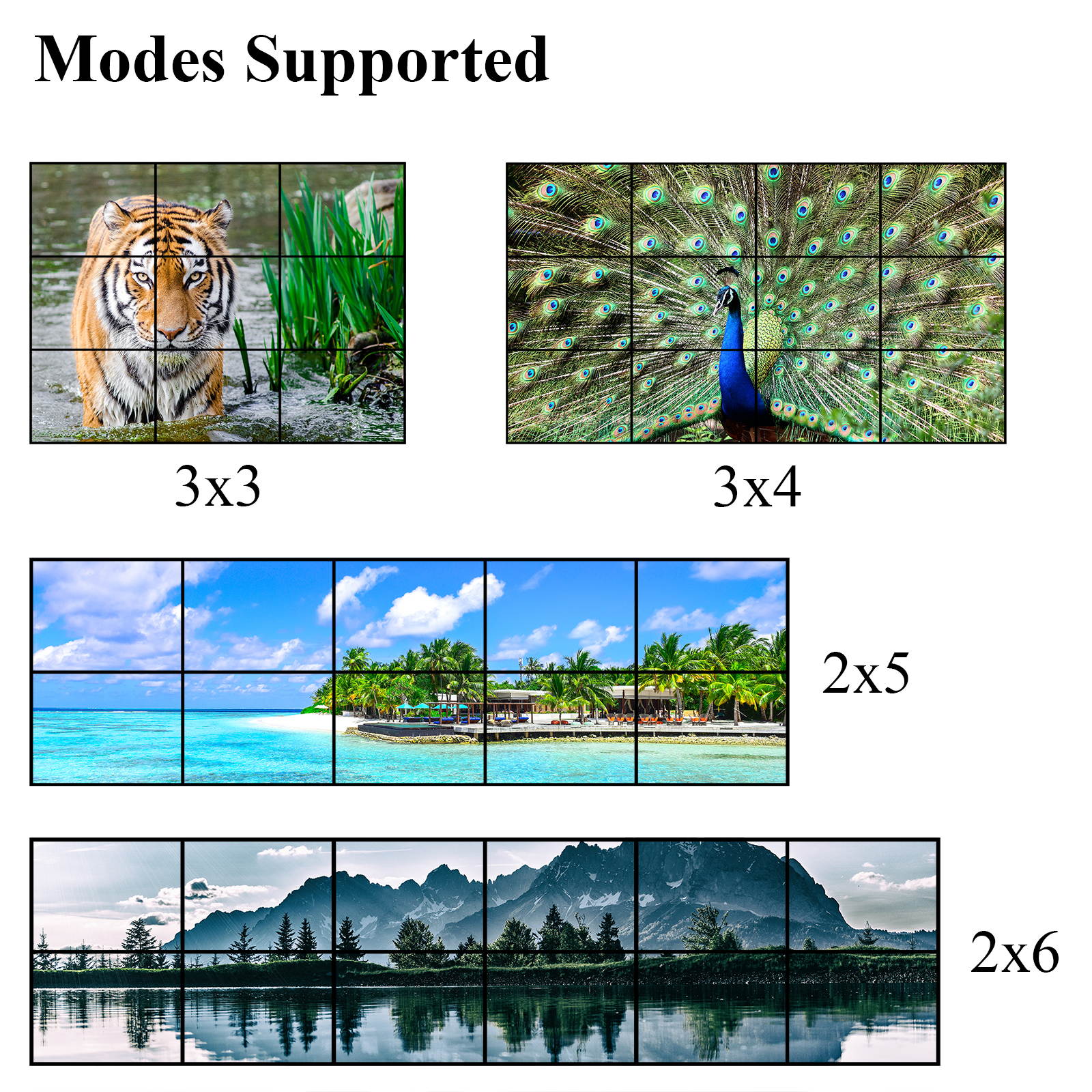 Video Wall Controller 4K 3840x2160@60Hz HDMI 2.0, HDMI 1.4, DP1.2 Inputs with 12 HDMI Outputs for TV Splicing, Support 3x4,3x3,2x5,2x6,6x1,6x2 Display and 180 Degree Rotate