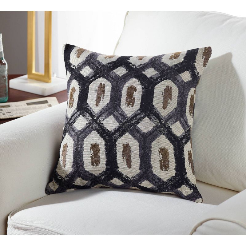 18"x18" Noire Dia Square Throw Pillow Black - Sure Fit