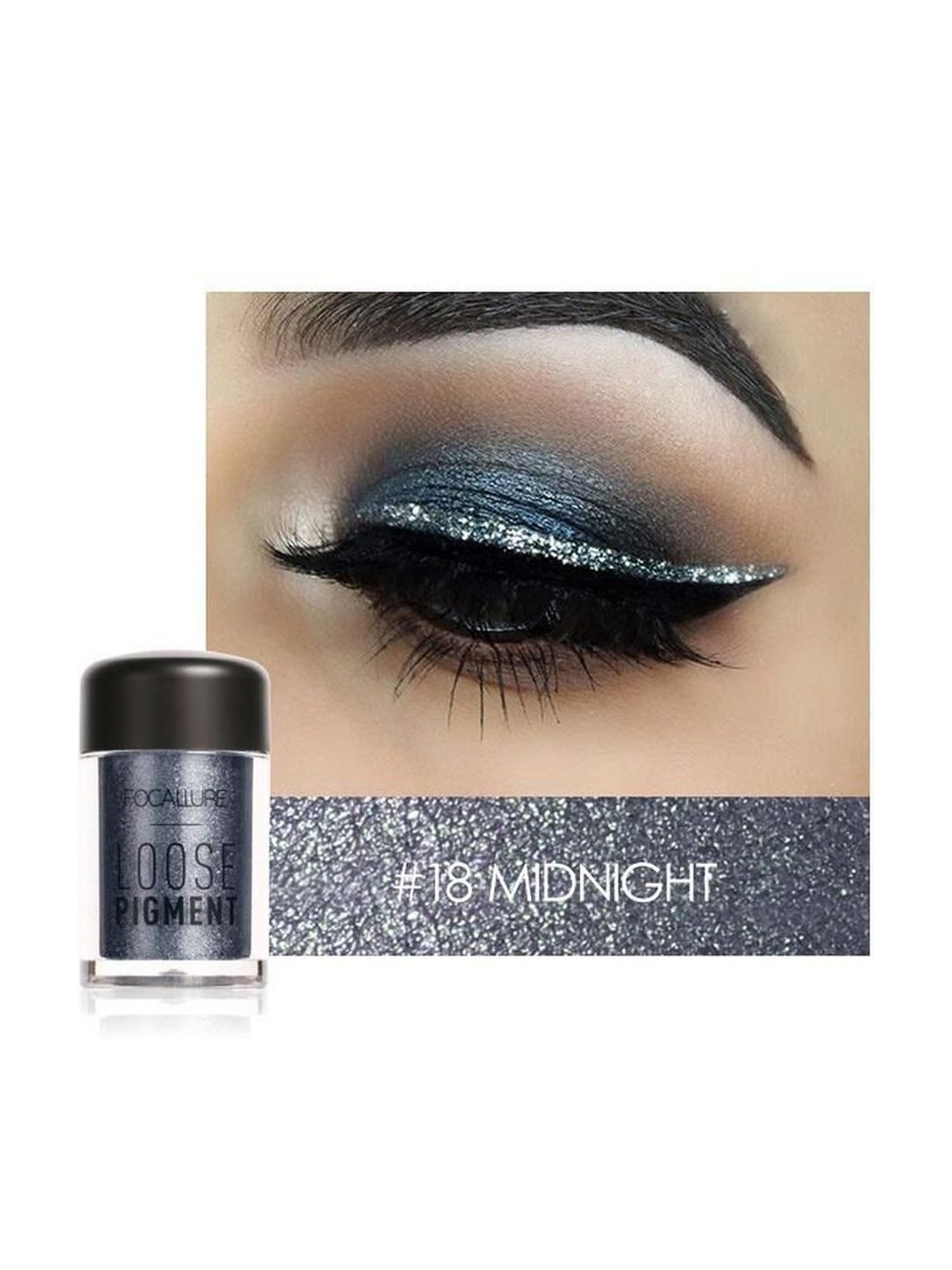 FOCALLURE Loose Pigment Eye Shadow Midnight - 4.5 gm