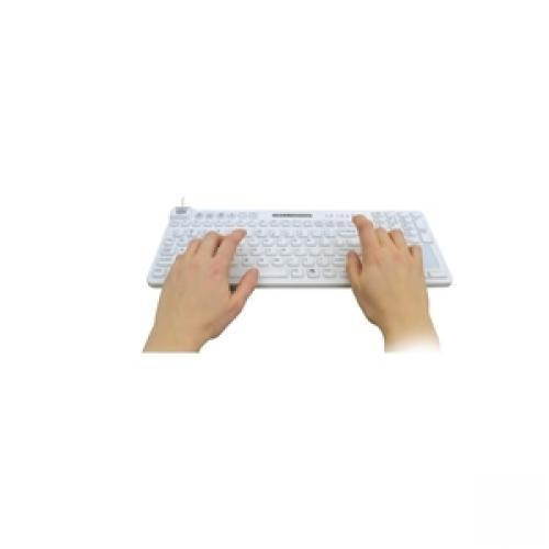 Man & Machine RCTLP/W5 Reallycool Touch Keyboard - Hygienic White, Usb, Full-Size, Waterproof, Silicone
