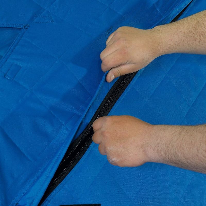 Clam 15497 C-720 2-6 Person Portable 6 x 12 Foot Pop-Up Ice Fishing Angler Double Thermal Hub Shelter Tent with Anchors, Tie Ropes, and Carrying Bag