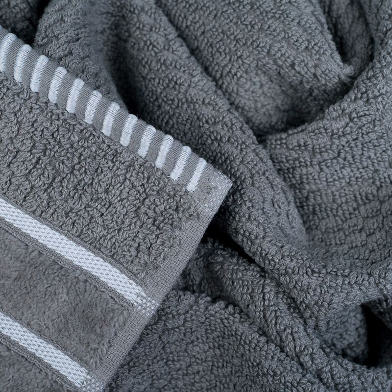 7pc Chevron Bath Towels and Mat Set Silver - Yorkshire Home