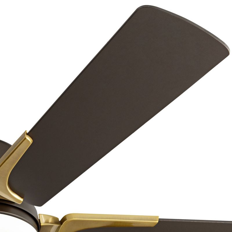 54" Casa Vieja Ceiling Fan with Light LED Dimmable Remote Bronze Soft Brass Opal Etched Glass Living Room Kitchen Bedroom Family