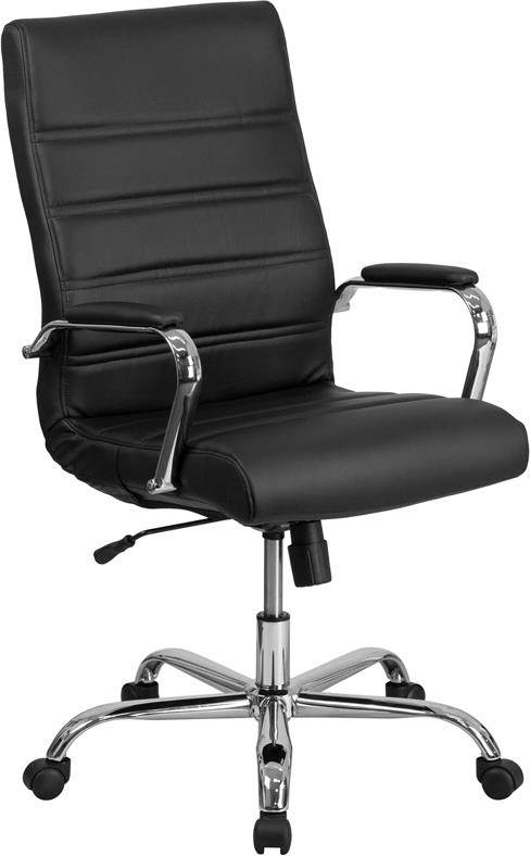 High Back Office Chair | High Back LeatherSoft Executive Office Swivel Chair with Wheels
